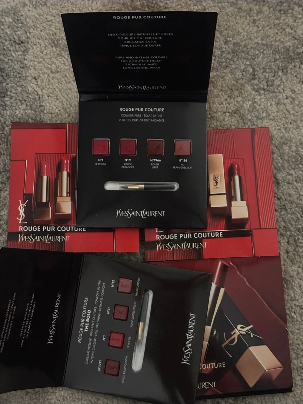 Yves Saint Laurent Rouge Pur Couture Lipstick Samples set of 5 806
